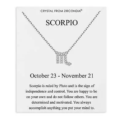 Scorpio Zodiac Star Sign Necklace Created With Zircondia® Crystals By Philip Jon • £3.99