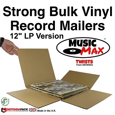 50 RECORD MAILERS 12  LP VINYL Corrugated Strong MusicMAX TWISTS CRUCIFORM BOX • £54.25