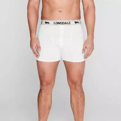 2 Pairs Lonsdale London Boxer Short Boxers Pants Trunks Size XXL 2XL White • £14.50