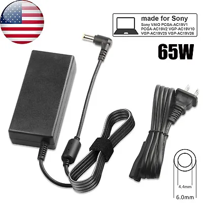 $11.49 • Buy 65W AC Adapter Power Laptop Charger Cord For Sony Vaio VGP-AC19V48 ADP-65UH US