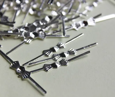 200PCS 45MM Silver Crystal Bowtie Connector Pins Chandelier Repair Lamp Parts • $12.69