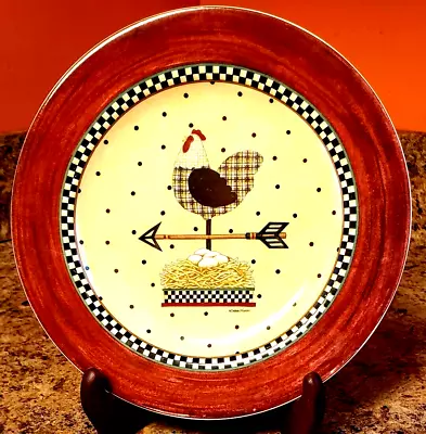 Sakura Weathervane Debbie Mumm Salad Dessert Luncheon Plate Rooster Hen Chicken • $16.88