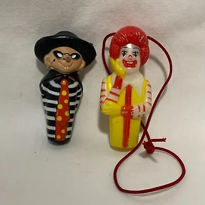 1980's Vintage Mcdonalds Ronald McDonald  & Hamburglar Pen Topper Necklace • $5.99