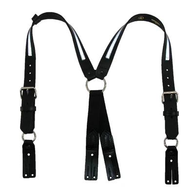 $99.95 • Buy New Boston Leather Leather Reflective Button End Fireman Work Suspenders