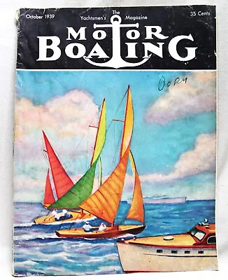 Motor Boating Magazine October 1939 Vintage Boats Cruising Sailing News • $8.49