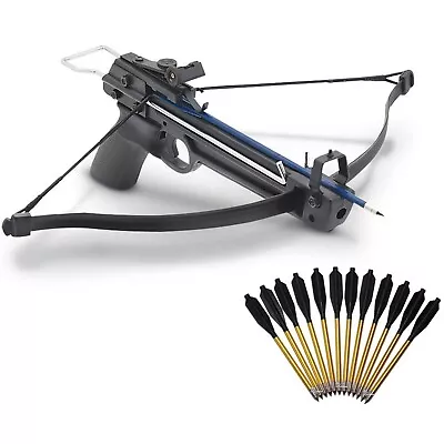 50 Mini Lb Archery Hunting Gun Pistol Crossbow With 12 Aluminum Bolts Arrows • $20.99