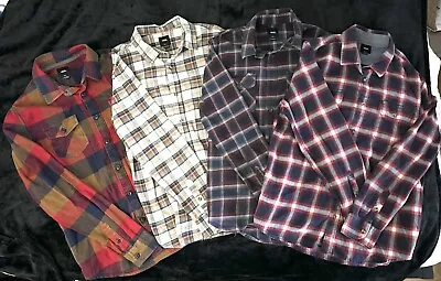 Vans Off The Wall Flannel Shirt - Men's Small Tailored Fit - Lot Of 4 • $33