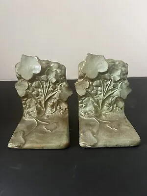 Antique McClelland Barclay Bronze Pair Of Bookends Vining Ivy • $185