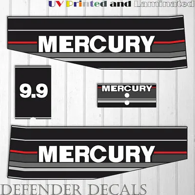 Mercury 9.9 HP Two Stroke Outboard Engine Decal Sticker Set 1989-1993 • $48.55