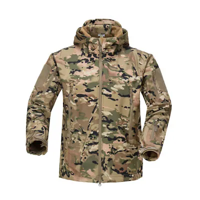 Shark Skin Soft Shell Tactical Waterproof Windbreaker Fleece Coat Camouf Jacket • $39.40