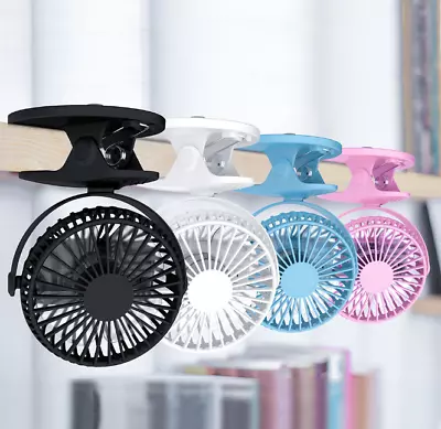 $18.57 • Buy 360° Mini USB Fan Rechargable Oscillating Mini Fan Clip On Desk Stroller