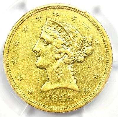 1842-D Liberty Gold Half Eagle Small Date $5 - PCGS AU Detail - Dahlonega Coin • $4241.75