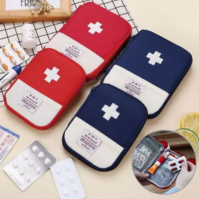 Mini Bag Travel Pouch Box Emergency First Aid Kit  Case Outdoor Pill  Medical • $8.73