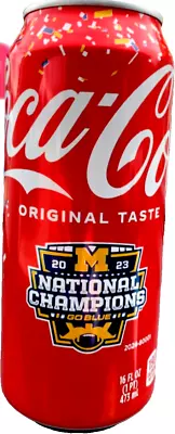 2023 Michigan Wolverines NATIONAL CHAMPIONS 16 Oz Coca Cola Can (FULL) *LIMITED* • $10