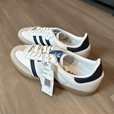 Size 9.5 - Adidas Samba OG White Collegiate Navy • $62