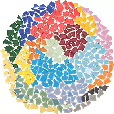 800 Pieces Mixed Shapes Mosaic Tiles For Crafts Bulk Ceramic Glass Mosaic Pieces • $37.49