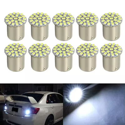 10Pcs LED Car Bulb 1156 BA15S 1206 22SMD White Light Brake/Turn/Tail/Revese Lamp • $7.92