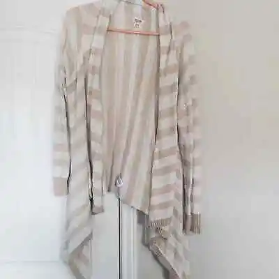 Mossimo Supply Co Tan And White Long Sleeve Cardigan Size XL • $17