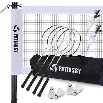 Professional Badminton Net Set Portable Heavy Duty With Adjustable Poles Outdoor • $71.55