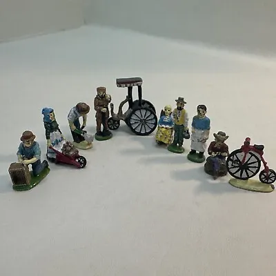 Lot 10 Vintage IRS China Miniature Metal Figurines People Sitting Standing Bike • $18