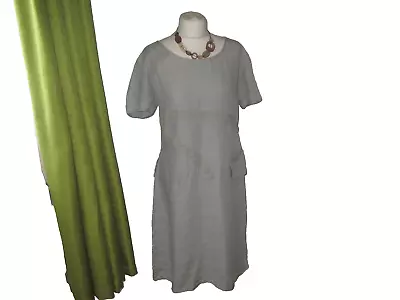 Sulu Kirsten Bernecker Linen Dress Lagenlook Grey Linen Small • £7.99