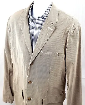 J CREW Mens XL Casual Corduroy Blazer Beige/Brown Cotton Sport Coat/Jacket • $34.79