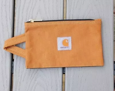 Carhartt Tool Pouch W/ Belt Loop Brown Canvas 9 X 5 Makeup Pencil Bag Purse • $15