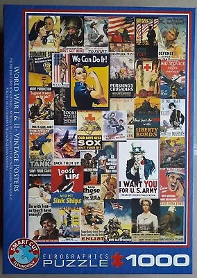 World War I & II Vintage Posters   1000 Piece Eurographics Puzzle • £6.50