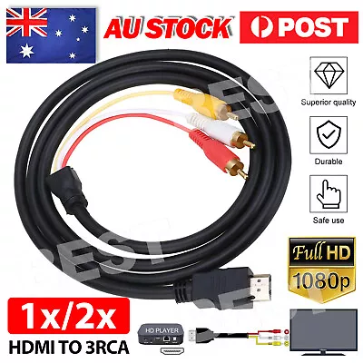 HDMI Male To 3 RCA RGB Male AV Video Audio Adapter Cable For HDTV DVD Player • $6.95
