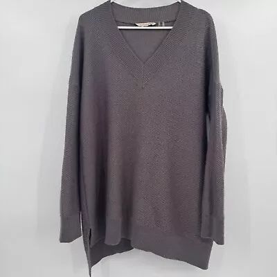Soft Surroundings Sweater Womens XL Wool Alpaca Blend V-Neck Ribbed Relaxed Cozy • $34.94