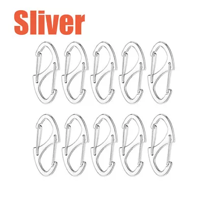 10-30xDual Wire Gate Snap Hook Mini Alloy Spring Carabiner Clip Keychain Outdoor • $7.59