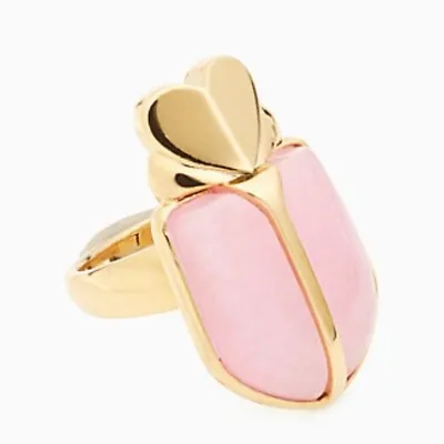 Kate Spade Love Bugs Jade Beetle Statement Ring In Blush Size: 6 New • $59.99