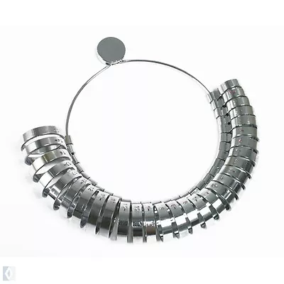 Finger Gauge Ring Sizer Set - Metal Flat Wide Bands - Sizes US 1-15 - 35-0187 • $17.75