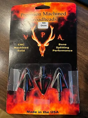 New VPA Screw In 2 Blade Broadheads 3 Pack 100 Grain • $54.99