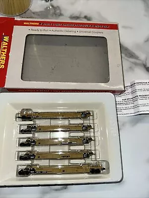 WALTHERS N GAUGE 5 Unit BOGIE DOUBLE STACK FLAT WAGONS 932-8109 • £75