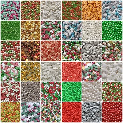 £2.25 • Buy CHRISTMAS CUPCAKE SPRINKLES Edible Sugar Xmas Cupcake Cake Toppers Decoration🎄