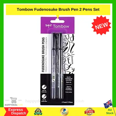 $12.99 • Buy Tombow Fudenosuke Brush Calligraphy Brush Pen 2 Pens Set AU
