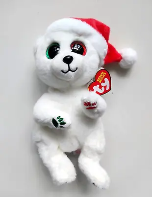 TY BEANIE BOOS Emery White Polar Bear Christmas Plush • $29.90