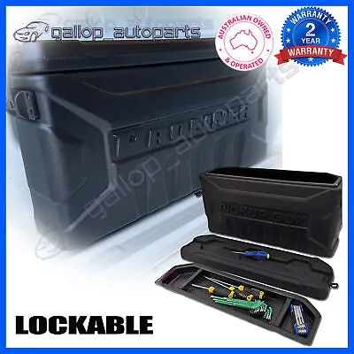 Ute Tub Storage Box Side Universal Tool Box Lockable Trailer Black Single Box • $135