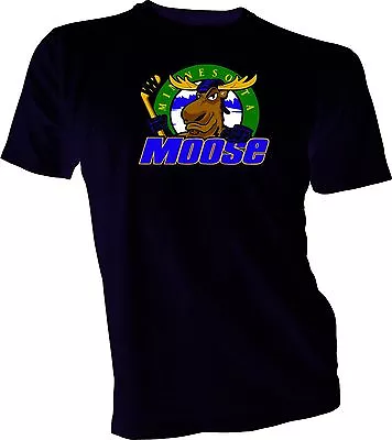  MINNESOTA MOOSE Defunct St. Paul MN IHL Hockey Team Retro Black T-SHIRT NEW • $21.99