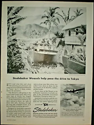 1945 WEASEL ALL TERRIAN TRANSPORT WWII Vintage STUDEBAKER Trade Print Ad N1 • $9.99