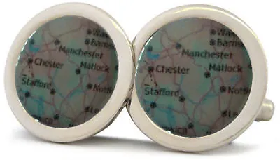 Manchester Or Chester Map  Finish Cufflinks New • £6.99