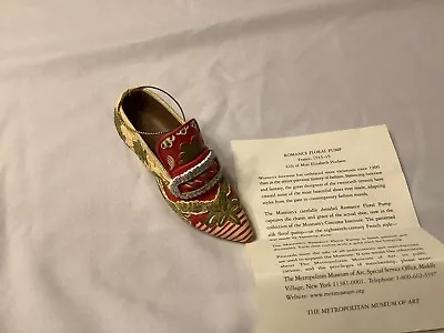 Vintage Metropolitan Museum Of Art Miniature Shoe Ornament Romance Floral Pump • $35