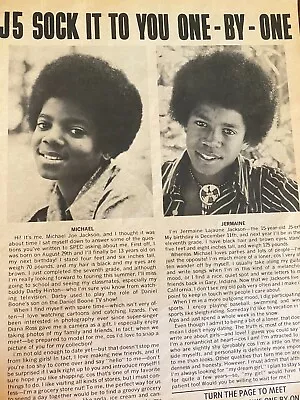 The Jackson Five Michael Jackson Full Page Vintage Clipping • $1.99