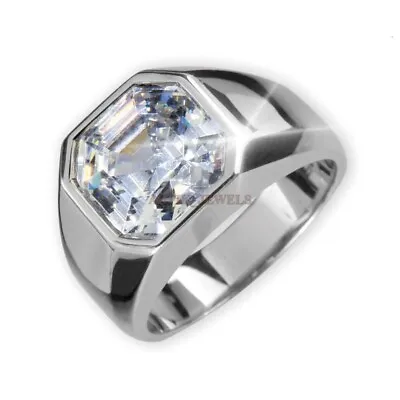 Natural White Topaz Gemstone With 925 Sterling Silver Ring For Men's #1673 • $83.22