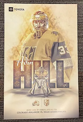 2023-24 VEGAS GOLDEN KNIGHTS Vs COLORADO GAME #39 GD POSTER APRIL 14 2024 • $17.99