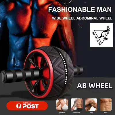 AB Abdominal Roller Wheel  Workout Exercise Wheel Gym Fitness Waist Core Home AU • $18.16