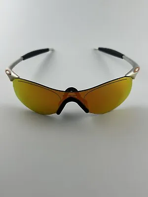 Oakley Zero 0.4 Squared FMJ 5.56 Silver Fire Iridium Orange Icons 2001 RARE • $119.99