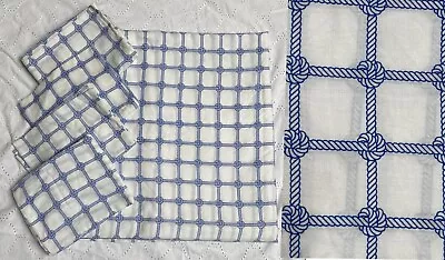 £19.99 • Buy Ikea LISEL King Cotton Navy White Duvet Cover Set Nautical Ropes Knots Design