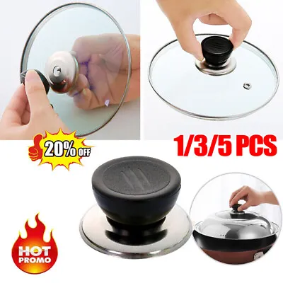 1/3/5x Lid Knobs Cap For Glass Lid Pot Kitchen Knob Handle Pan Cover Replacement • £3.44